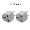 Pack Of 2 Universal Adapter 3 Pin To 2 Pins Round Pins Travel Shoe Adapter Converter. 