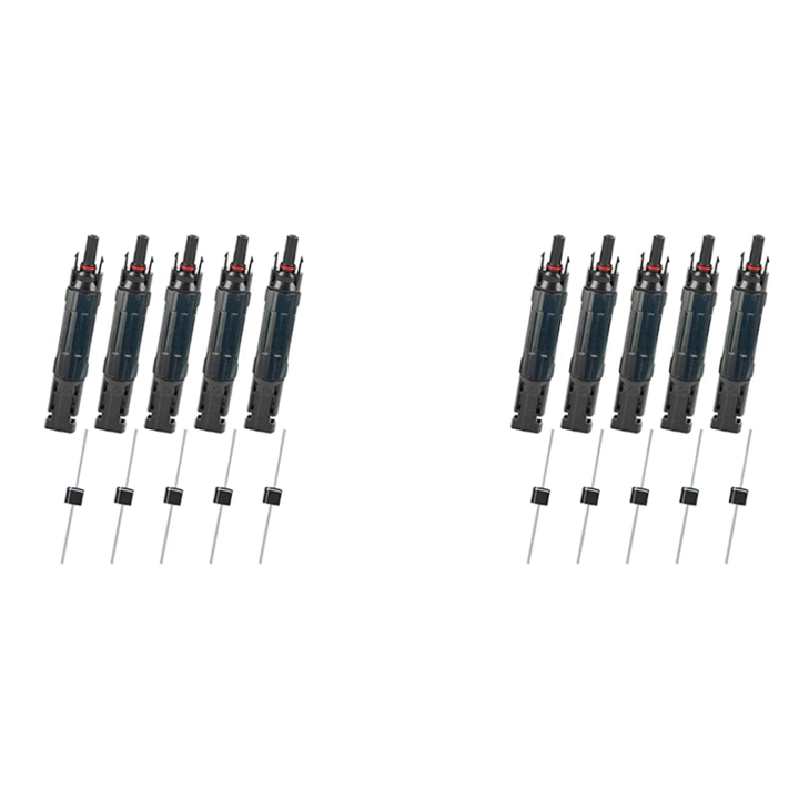 Cluellp-10 PCS PV Solar Panel Connector Male/Female 30A Built-in Diode ...