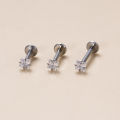1 Piece 4-claw Internally Thread G23 Titanium Fresh Piercing 16Gauge Labret Stud Ear Helix Tragus Piercing SEVICH. 