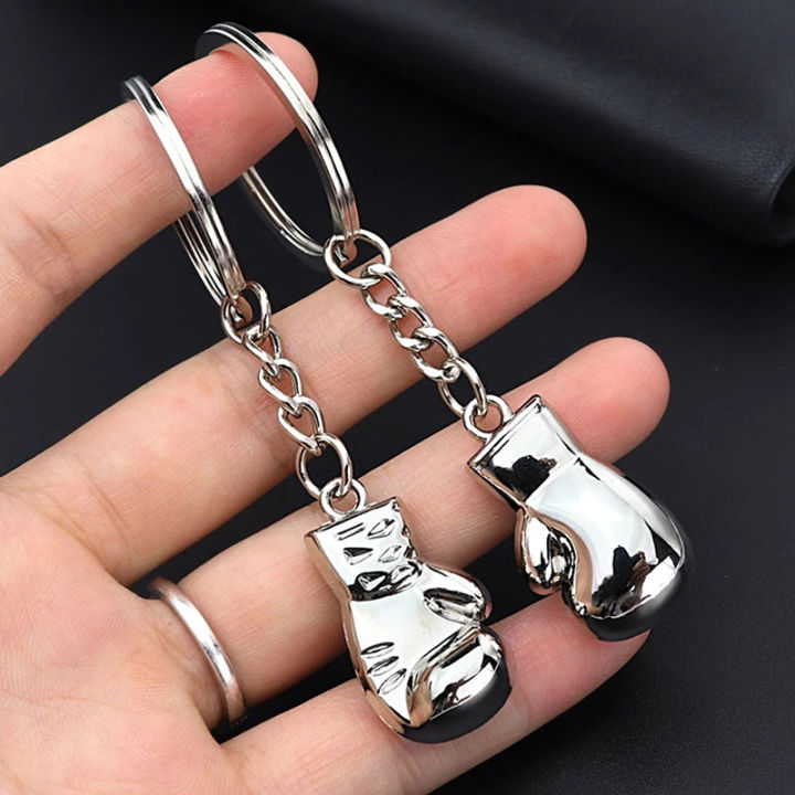 Boxing Gloves Pendant Keychain 3D Metal Boxer Movement Fighting Jewelry CF8