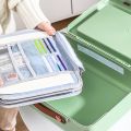 Large Capacity Document Storage Bag Organizer 3-Layer Green. 