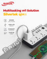 3000W Silvertek Multiplug with 1-C-Type, 3-USB & 6-charging port | 3 & 5 meter wire | Suitable for all the home appliances (Washing machine, freeze, TV, Iron) | Extension Cord 634U. 