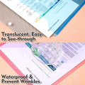 24Pack Plastic Envelopes with Snap Closure, Plastic File Folders for Documents A4 Clear Envelopes Folders,File Bags About 33x24cm. 