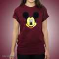 Maroon Cotton  Printed T-Shirt For Women. 