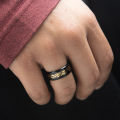 Golden Viking Dragon Pattern Weddings, Engagements And Anniversary Rings For Men Women Boys Girls. 