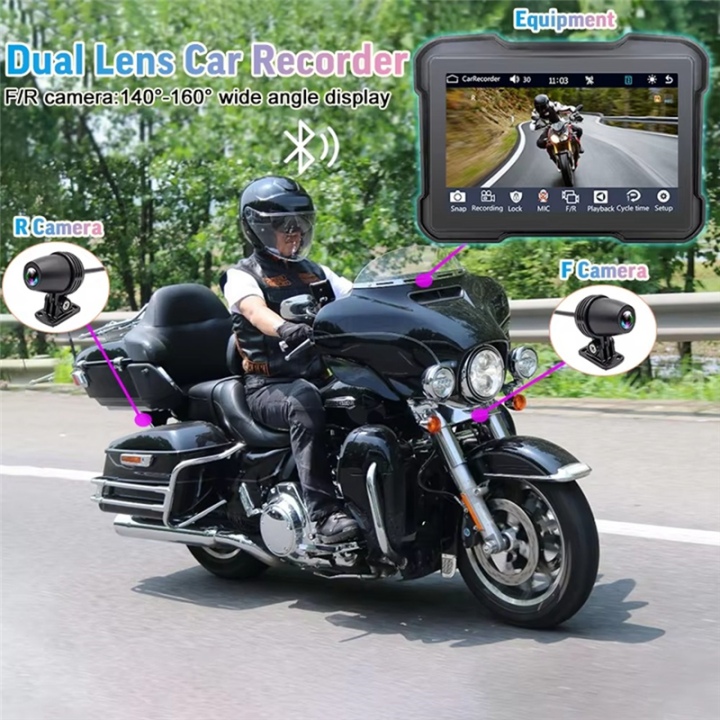ARELENE%20Motorcycle%20DVR%20Dash%20Cam%20Portable%205%20Inch%20Wireless%20CarPlay%20Android%20Auto%20Screen%20GPS%20Navigation%20Waterproof%20Monitor%20-%20Image%203