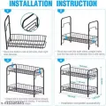 Foldable Metal Rack Organizer for Kitchen Spices / Bathroom/ Office. 