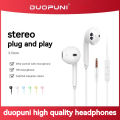 DUOUNI In-ear earbuds wired mobile phone headphones with microphone 3.5mm. 