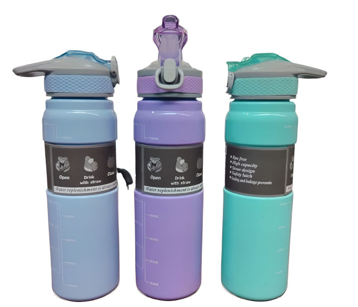 800ML BPA Free Large Capacity Hard Plastic Portable Sports Water Bottle With Straw