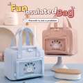 8L Cartoon Large Capacity Tote Picnic Insulated Box Student Bag, Portable Vacation Beach Lunch Bag. 