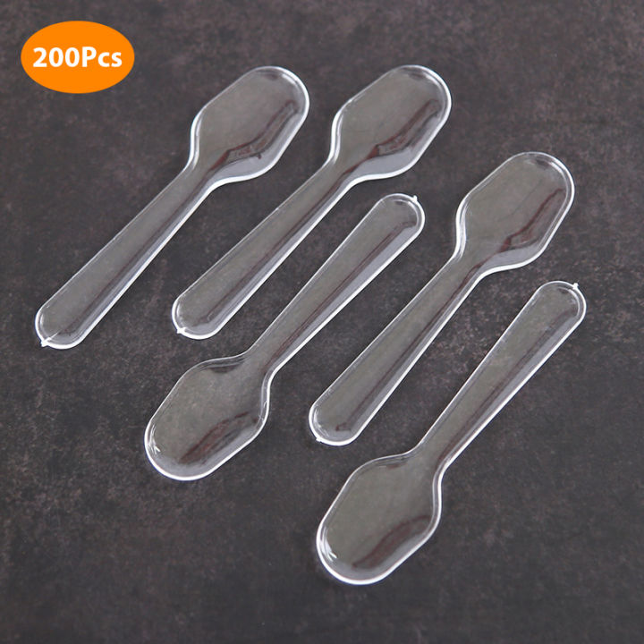 200pcs%20Mini%20Clear%20Plastic%20Spoons%20Disposable%20Flatware%20For%20Jelly%20Ice%20Cream%20Dessert%20CVFHHH%20-%20Image%202