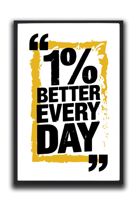 "1%25%20Better%20Every%20Day"%20Motivational%20Typography%20Printed%20%20Wall%20Art%20Poster%7C%20One%20Piece%20Frame%20-%20Image%203