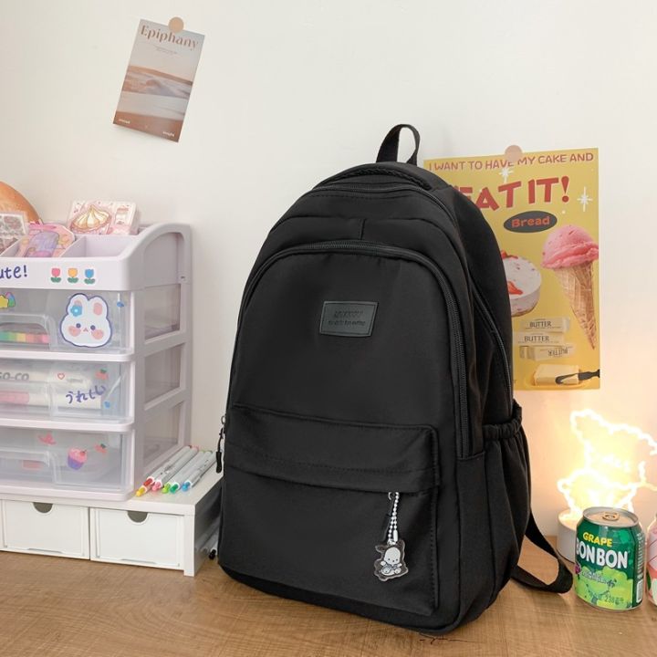 Korean Fashion School College Solid Backpack For Unisex