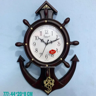 Best Supplier-Brown Designers Design Analog  Big Size Wall Clock Siits For Every Wall Decore With Pendulam Function