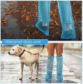 3 Pair Disposable Boot Covers Plastic Long Waterproof Shoes Cover Over The Knee Shoes Cover for Unisex. 