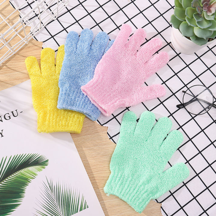 1 Pair Bath Glove Wash Skin Massage Shower Scrub Scrubber Bath Brush, Premium Exfoliating Gloves