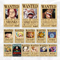 One Piece Anime Bounty Wanted Poster Of Straw Hat Crew and 4 Emperors Yonko (Premium Quality No Blurred Image) Wanted 14 Poster Set. 