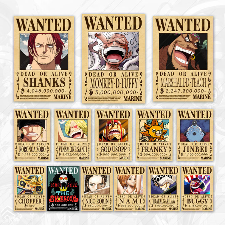 One%20Piece%20Anime%20Bounty%20Wanted%20Poster%20Of%20Straw%20Hat%20Crew%20and%204%20Emperors%20Yonko%20(Premium%20Quality%20No%20Blurred%20Image)%20Wanted%2014%20Poster%20Set%20-%20Image%202