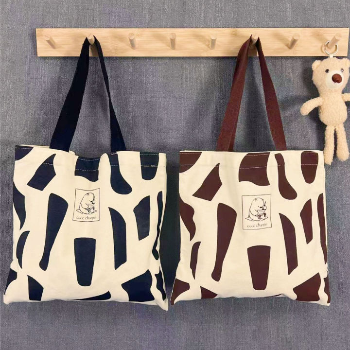 Pebbles Nepal Korean Simple Kawaii Canvas Tote Bag Printed Shoulder