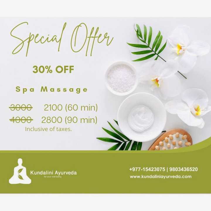 Massage Offer (30% off on M.R.P)