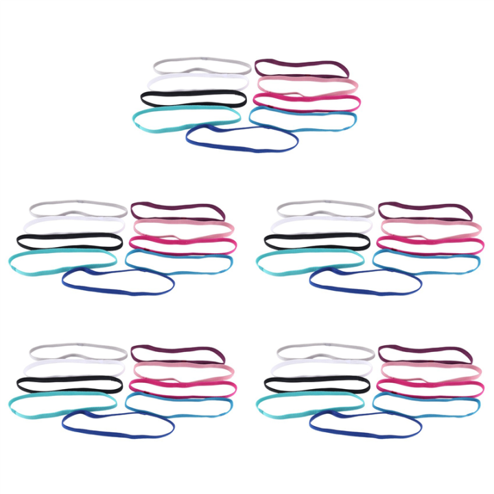 45 Pieces Thick Non-Slip Elastic Sport Headbands Hair Headbands,Exercise Hair and Sweatbands Multicolor