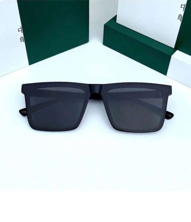 Rimless%20Non%20Polarized%20Flat%20Square%20Black%20Sunglasses%20For%20Men%20-%20Image%203