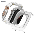 Sutuiying Transparent Modification Kit For Apple Watch Ultra 9 8 7 49mm 44mm 【2025 Version】 45mm Strap+Case For iWatch Series 6 5 4 Rubber Band Refit Mod. 