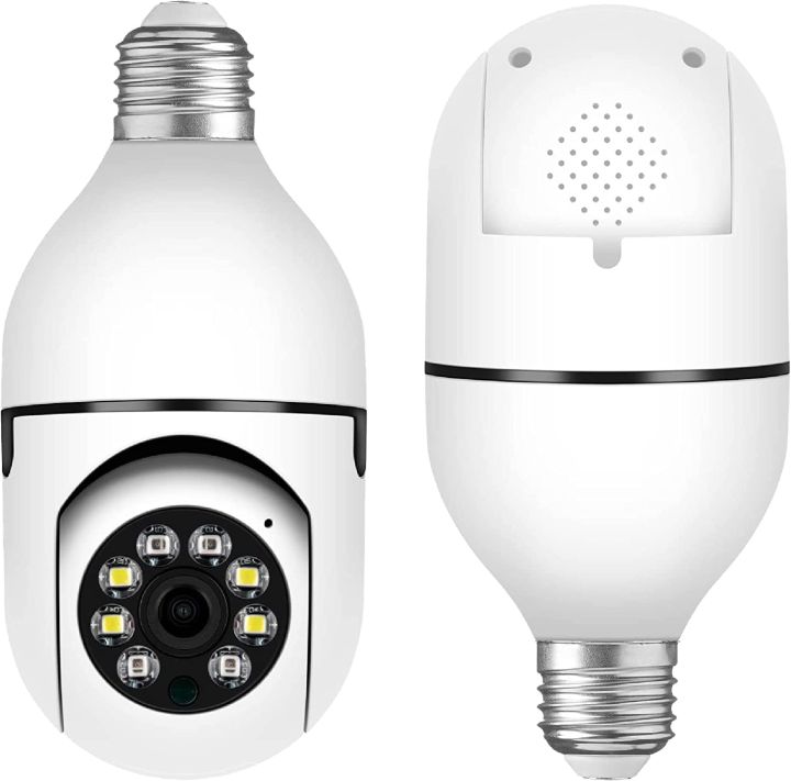 Light Bulb Camera, Light Socket Security Camera Two Way Audio Capability For Home