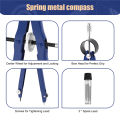 Professional Compass, Compass Geometry Set with Lock, Math and Precision Compass, Metal and Durable for Solid and Plane Precision Tool, Fit for Drafting, Drawing, Measuring(blue). 
