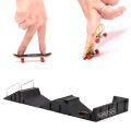 1Set Skate Toy Fingers Training Skate Park Ramp Set Funny Plastic Tech Practice Deck Black Finger Skateboards Extreme Sport. 
