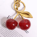 Exquisite Crystal Cherry Keychain Red Fruit Cherry Keyring Women Handbag Backpack Pendant Fashion Bag Ornament TAOPA. 