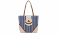 Elegant Cotton Top-Handle Bag with Geometric Design for Women. 