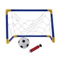 Folding Mini Football Soccer Goal Post Net Set with Pump Gift Plastic. 