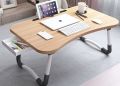 Foldable and Portable Multi-Purpose Laptop Table Stand/Study Table/Bed Table/Ergonomic & Rounded Edges/Non-Slip Legs/Engineered Black Wood/by sohamsumiran. 