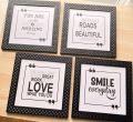 Quote Frame – Square Black Decorative Wall (4 piece set). 