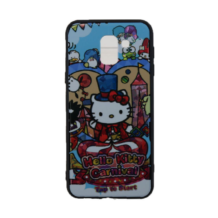 Hello Kitty Case for Samsung Galaxy J6/SM- J600 or ON6 (2018) PC Back Soft Rubber Edge Cover