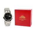 Fujitime M3512 Analog Stainless Steel Black Dial Watch For Men. 