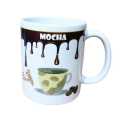 Mocha Printed Ceramic Mug For Coffee And Tea 11oz 1 Piece. 