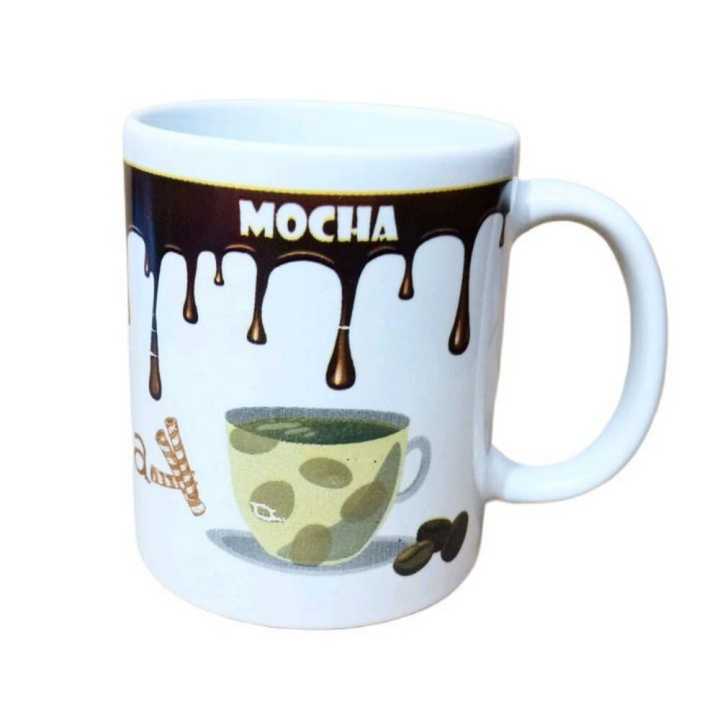 Mocha Printed Ceramic Mug For Coffee And Tea 11oz 1 Piece