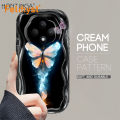 FELMYST for OPPO F27 Reno12 F Reno12 Pro Reno12 5G Back Cover Beautiful Butterfly Cream Texture Wavy Edge Soft Silicone Phone Case. 