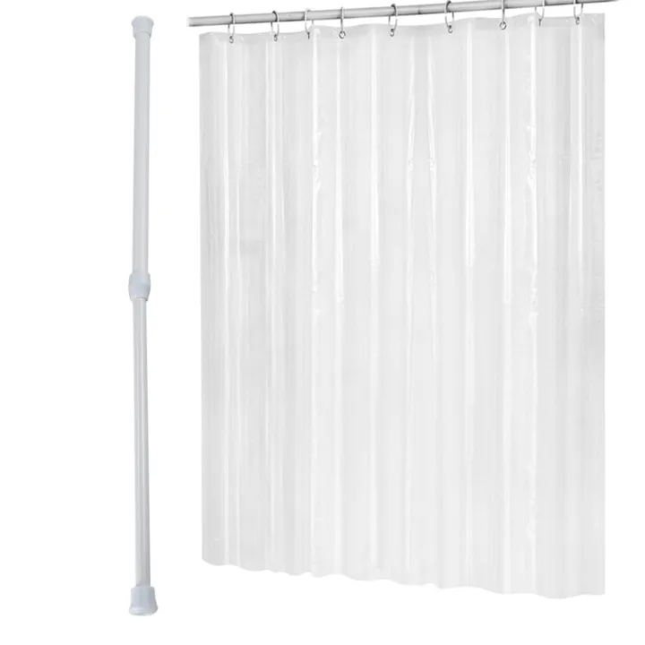 Telescopic%20Shower%20Rod%20Telescopic%20Rod%20Rod%20Shower%20White%2030-50%20cm%20&%20180cmx180cm%20Plastic%20Peva%20Shower%20Curtain%20-%20Image%202