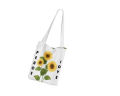 Sunflower Peace & Love Printed Cotton Tote Bag. 