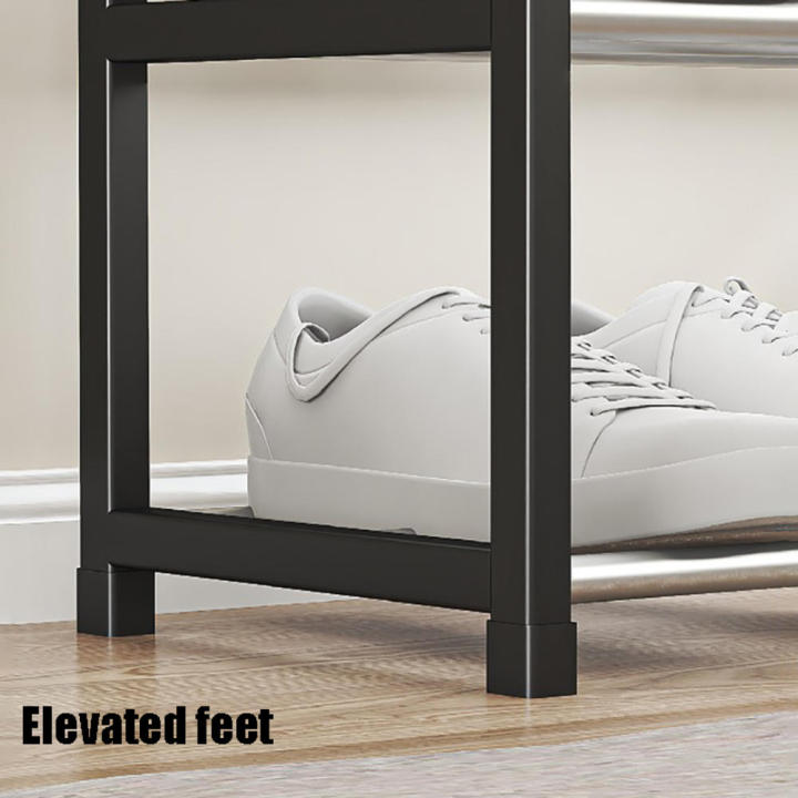 Pp+Steel%20Pipe%20Shoe%20Organizer%20Convenient%20%20Black/White/Pink%2057%20*%2019%20*%2041cm%20Hanging%20Shoe%20Rack%20Space-Saving%20Shoe%20Storage%20for%20Home%20Organization%20Entryway%20Storage%20Bedroom%20Furniture%20Apartment%20Living%20Shoe%20-%20Image%206