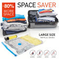 Reusable Space Saving Vacuum Storage Zip Lock Bag - Pack Of 5- Free Pump. 