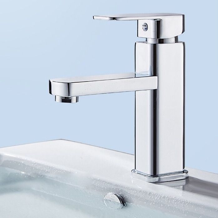 Single Handle Basin Faucet Wash Tap Bathroom Toilet Deck Mounted Basin Tap Chrome Polished Square Bathroom Sink Faucet
