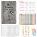 Oufeiton Loose Leaf Notebook 100-day Expense Tracker Book with Zipper Bag for Money-saving Buyers' Favorite Wear-resistant Book. 