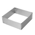 Adjustable steel square, rectangular cake mould. 