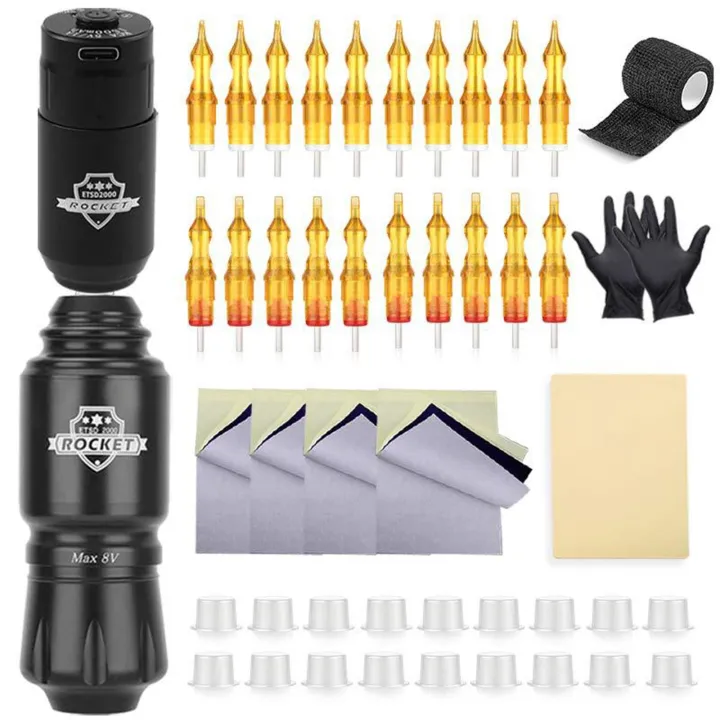 Tattoo%20Machine%20Kit%20Rotary%20Motor%20Tattoo%20Pen%20Tattoo%20Power%20Supply%205RM/5RL%20Integrated%20Needle%20Transfer%20Paper%20Practice%20Skin%20Ink%20Cup%20Gloves%20Bandage%20Tattoo%20Equipment%20-%20Image%202