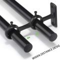 Curtain Rod Bracket, 3Pcs Double Curtain Rod Holder, Double Rod Brackets Hooks for Living Room Bedroom Curtain Rods. 