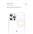 Phone Case Built-In Selfie Ring Light For iPhone 12 Pro Max, LED Illuminated Selfie Light Up Luminous Flashlight Cellphone Case Cover For iPhone 12 Pro Max (White). 